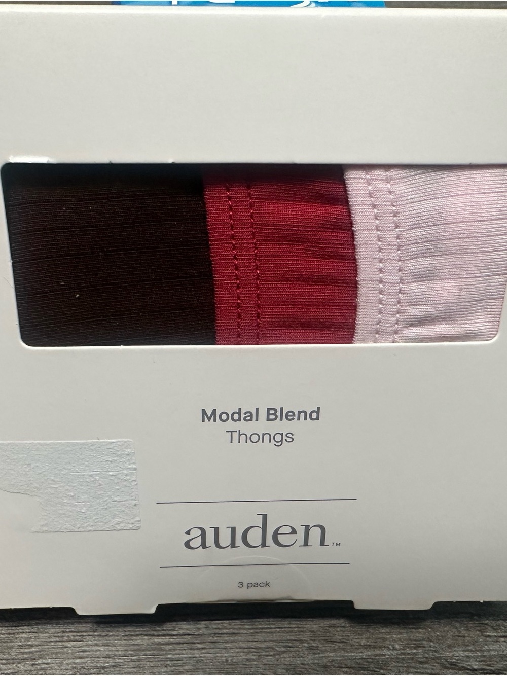 Auden Modal Blend Thong Panties 3-
Pack large Burgundy Pink Solid